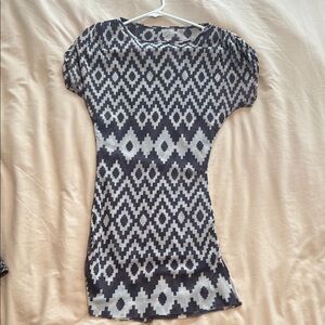 Black and White Geometric Pattern Dress
